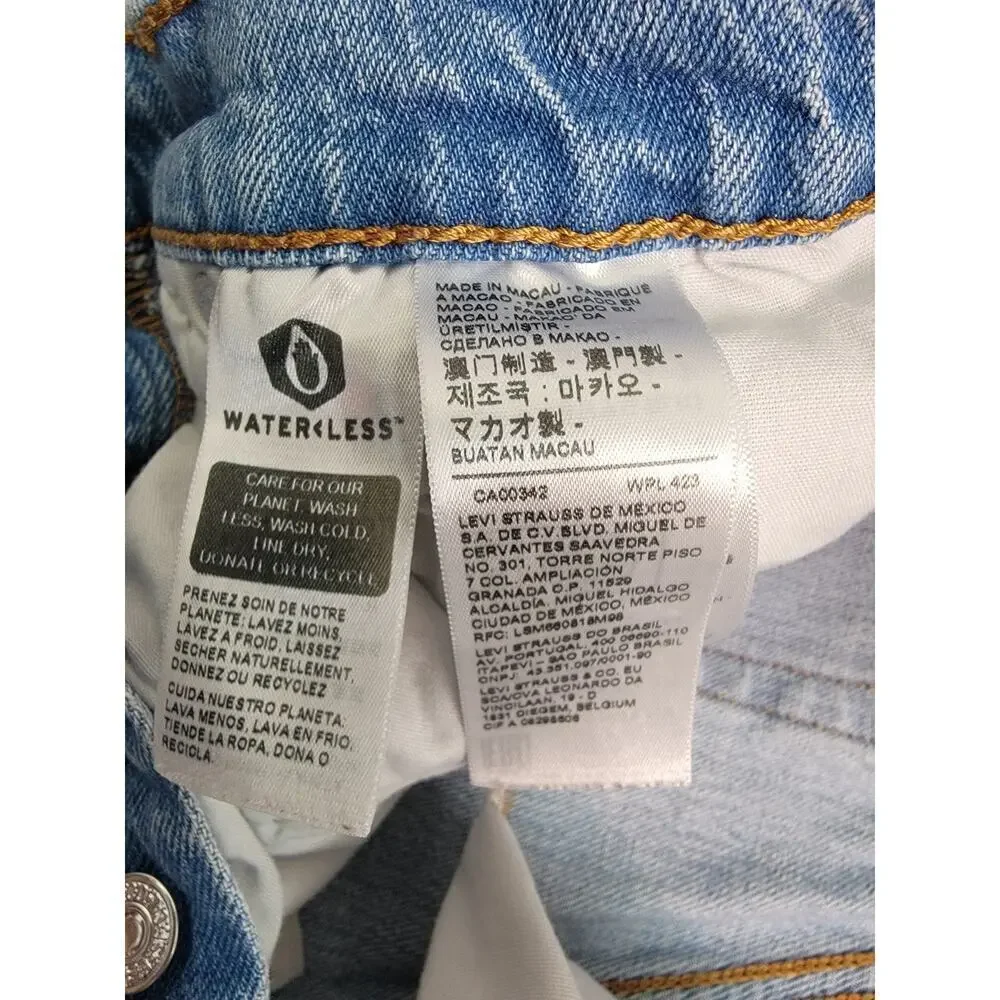 Levis 501 Denim Shorts Womens SZ 26 Cutoff Button Fly Frayed Blue 100% Cotton